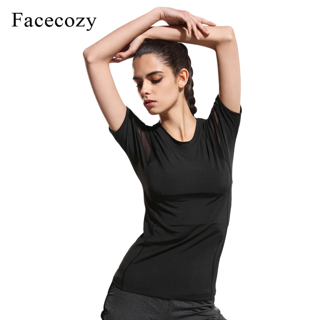 Женская Спортивная футболка с коротким рукавом для занятий йогой Facecozy | Спорт и