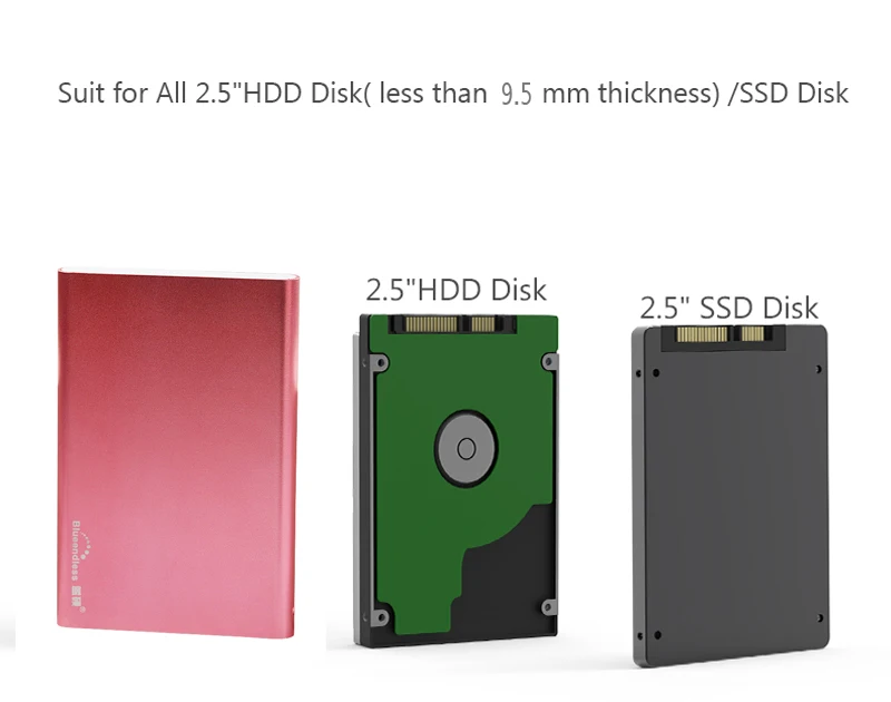 Внешний жесткий диск 2," защитный чехол sata Алюминиевый жесткий диск hdd корпус sata III usb 3,0 коробка-чехол на hdd для 2 ТБ жесткого диска BU23S