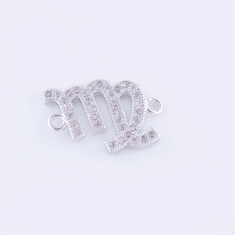 

5pcs Supplies For Jewelry Zircon Virgo Charms For Jewelry Making Wholesale Copper Micro Pave Czech Charms Connectors Diy Gift