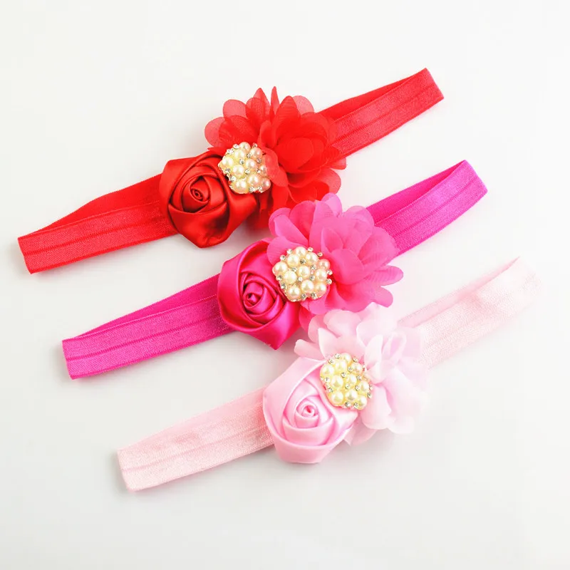10 шт./лот удобные эластичные повязки на голову для девушек 7 см искусственная роза