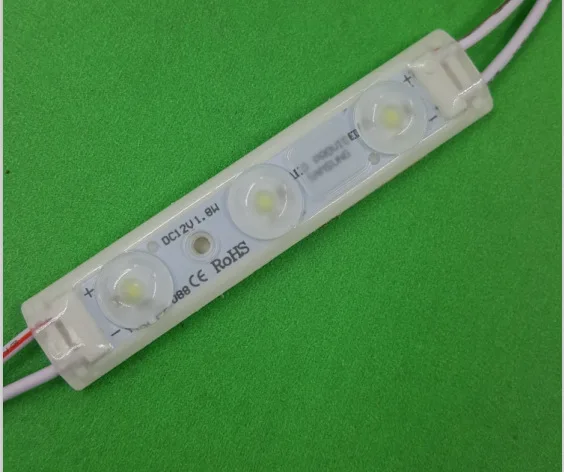 Светодиодный Инжекционный модуль с линзой 1 8 Вт smd2835 3LED s160 угол 12 В постоянного