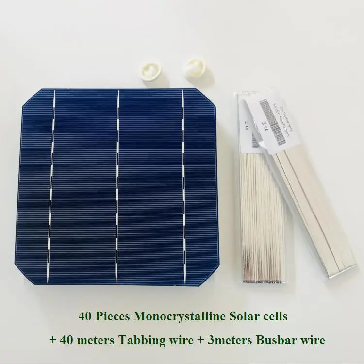 kits without Flux ALLMEJORES DIY 200 Вт комплекты солнечных панелей монокристаллическая солнечная батарея 40 шт./лот 0,5 В 4,8 Вт Класс А Высокое Качество 156 мм Солнечные фотоэлектрические батареи - Цвет: kits without Flux