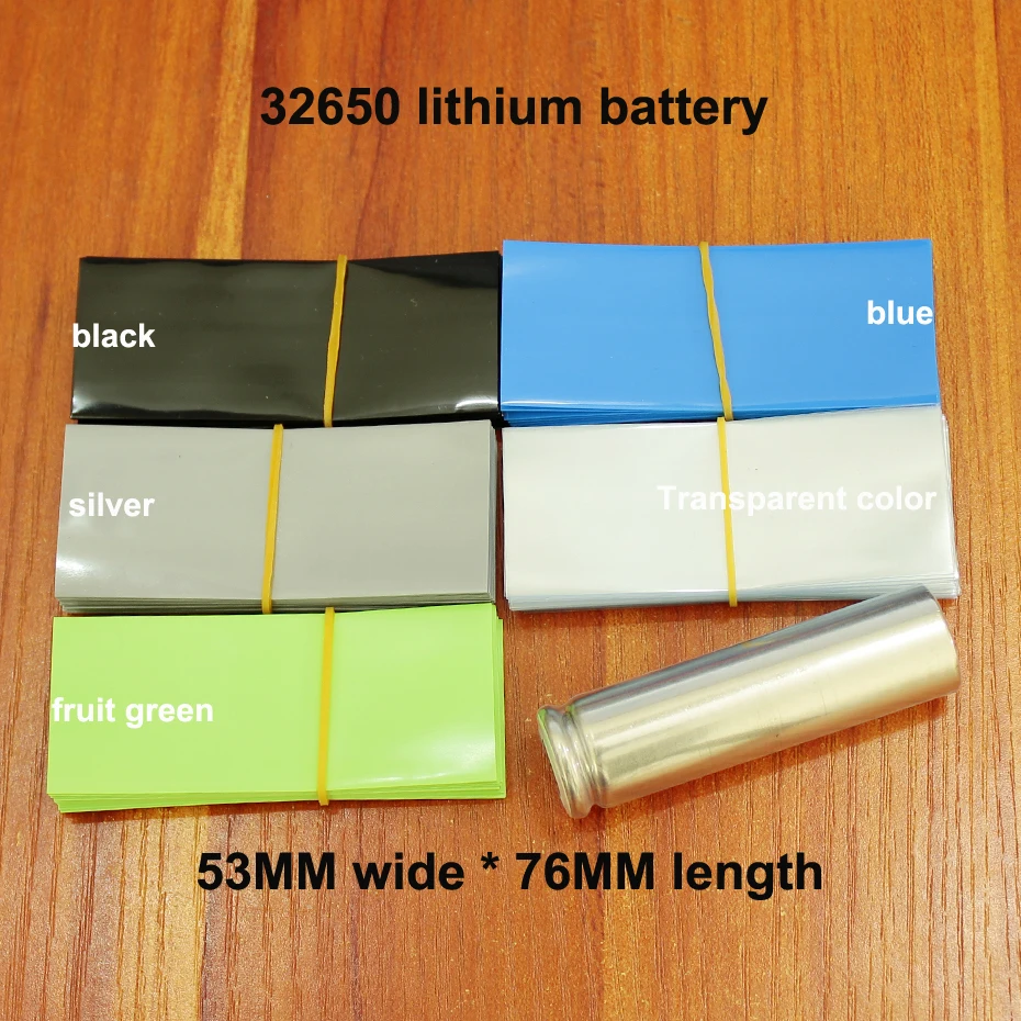 Термоусадочная трубка, 100 шт./лот, 32650 литий-железо-фосфатный аккумулятор, ПВХ, 32650 термоусадочная пленка, изоляция Wortmar