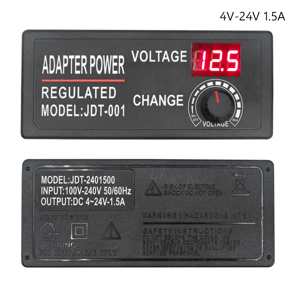 Новая мода постоянного тока 3-12 V/Одежда для детей от 3-24 V/4-24 V/(жидкокристаллический дисплей) 9-24 V Регулируемый Питание адаптер Зарядное устройство с Экран дисплея из Напряжение DC5.5x2.1/2,5 мм