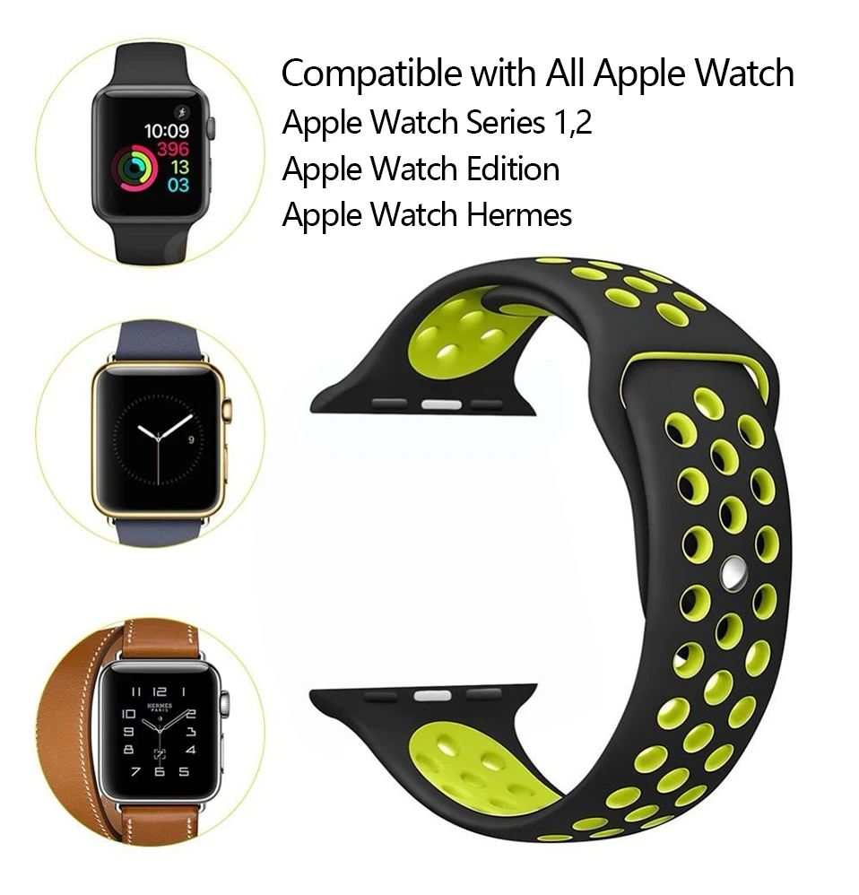 ALANGDUO силиконовый ремешок для наручных часов Apple Watch серьезные 3/2/1 резиновый ленточный ремешок 38 мм/42 мм, спортивный браслет, сменный ремешок для наручных часов iWatch
