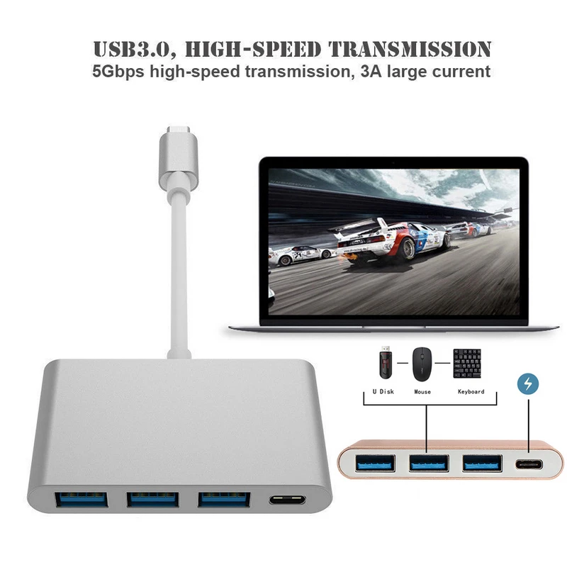 Mayitr Thunderbolt 4 порта тип-c к тип-c 3 usb порта концентратор 2 цвета USB3.0 USB2.0 тип-c зарядное устройство адаптер для Macbook