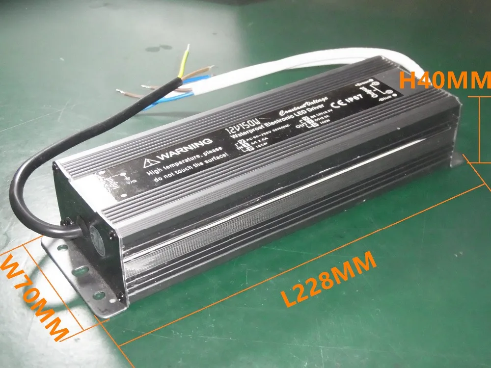 

IP67 Waterproof 150W LED Switching Power Supply 12V 24V LED Driver Adapter 12.5A 6.25A Underwater light Underground 110V 220V CE