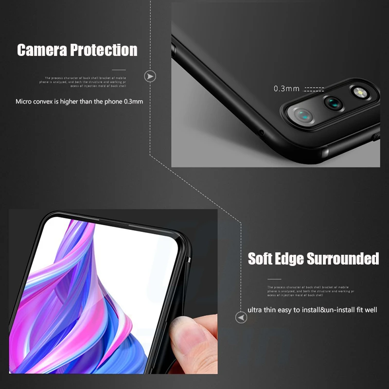 Hacrin чехол для huawei Honor 9X Чехол Мягкий ТПУ Тонкий Матовый Бампер Pro полный защитный