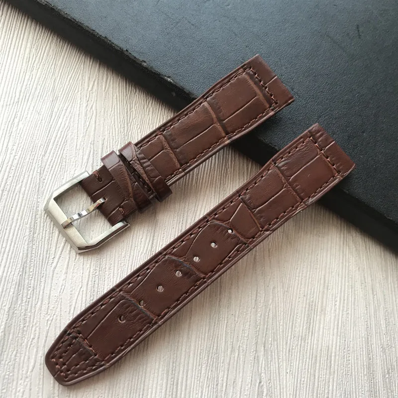 Ремешок мужской из телячьей кожи браслет для часов IW Pilot Mark III IW327004 IW377714 21 мм
