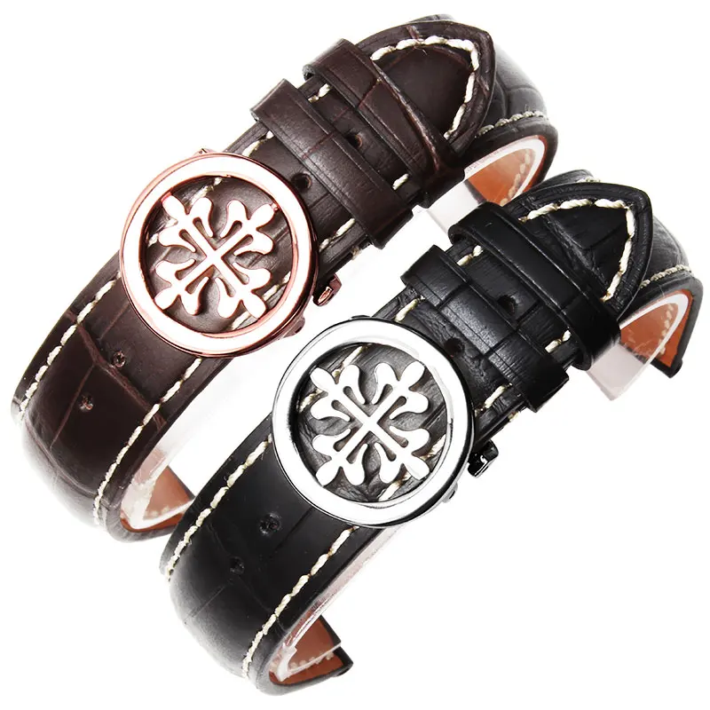 Часы с 20 мм 22 21 чехол для часов Patek Philips Складная Пряжка серебристый розовый