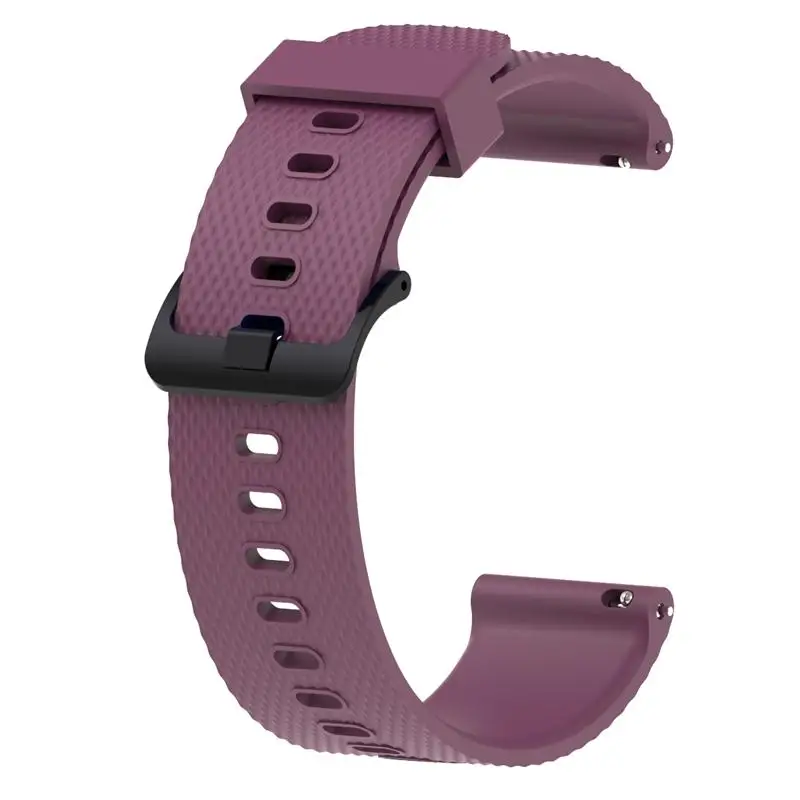 Фиолетовый 20 мм силиконовый ремешок для часов Garmin Vivoactive3 ремешок для часов для Xiaomi Amazfit Bip браслет для samsung Galaxy Watch Active - Цвет: Фиолетовый