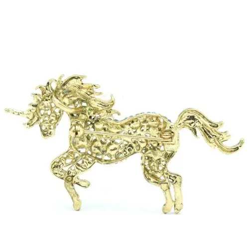 Для женщин jewelry животного Броши VTG Стиль Зеленый Единорог Лошадь Брошь Булавки
