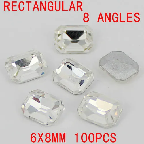 Стеклянные бусины прямоугольной формы свободная Имитация кристально чистые