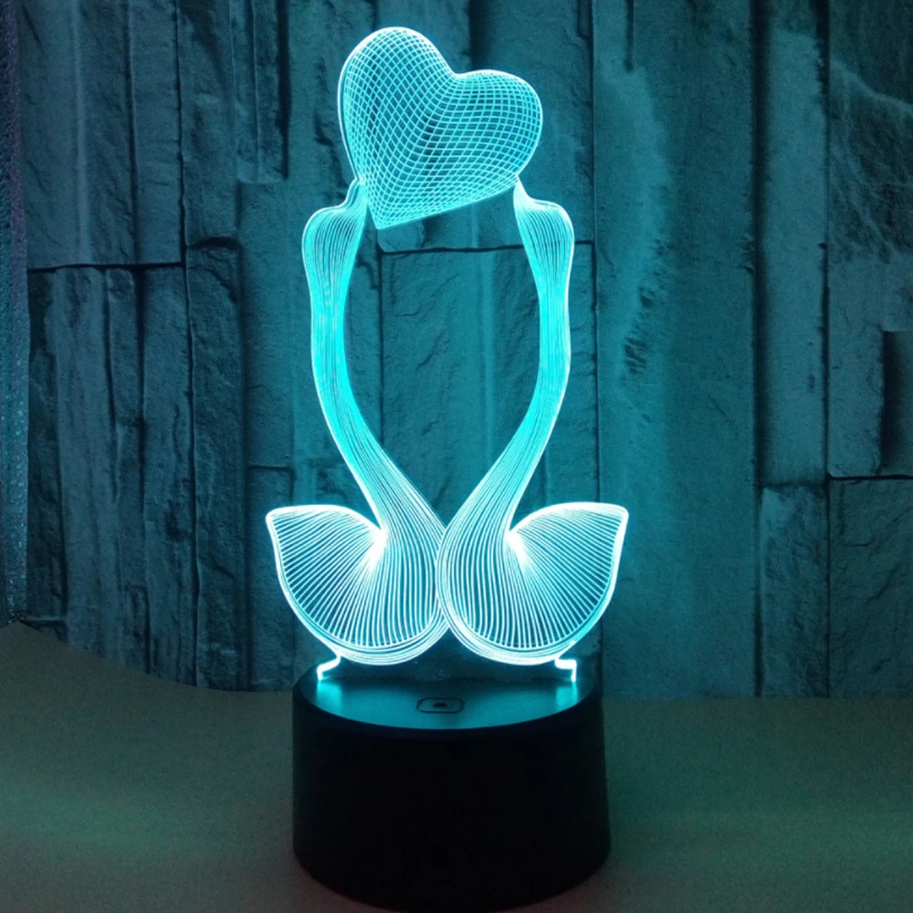 2018 USB ночник 3D визуальная иллюзия Лампа детские новогодние подарки настольная