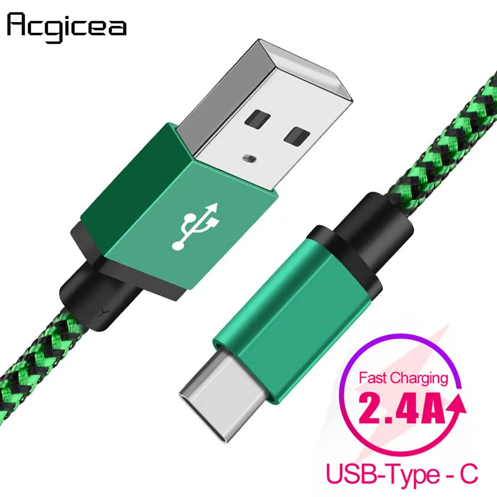 Кабель USB Type C 2 4 А быстрая зарядка мобильный телефон зарядный кабель для Samsung S9 Xiaomi
