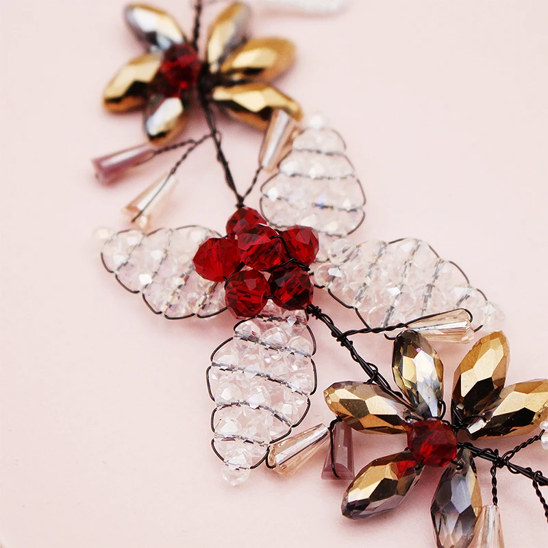 Miallo модный разноцветный ручной работы черный медный провод кристалл волос лоза