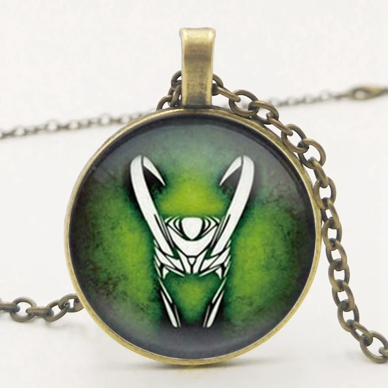 /Loki God of Mischief кулон винтажный эффектный стеклянный кулон Подвески Колье цепочка с бейджем ювелирные изделия