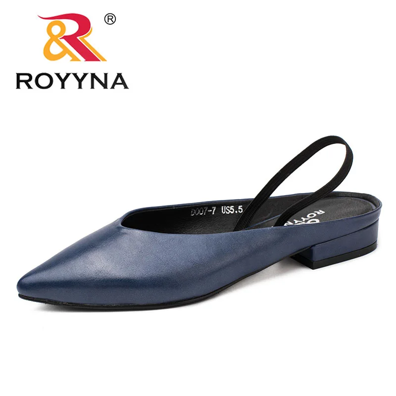 ROYYNA/Новинка; элегантные стильные женские туфли-лодочки; женская обувь с острым носком; женские модельные туфли на квадратном каблуке; Удобный светильник; Быстрая - Цвет: BLUE