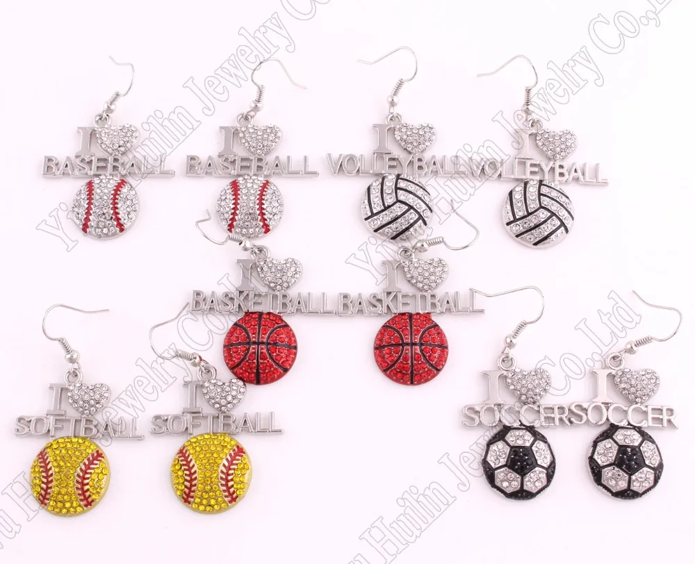 Любимые спортивные украшения для фанатов Прямая поставка серьги-подвески с