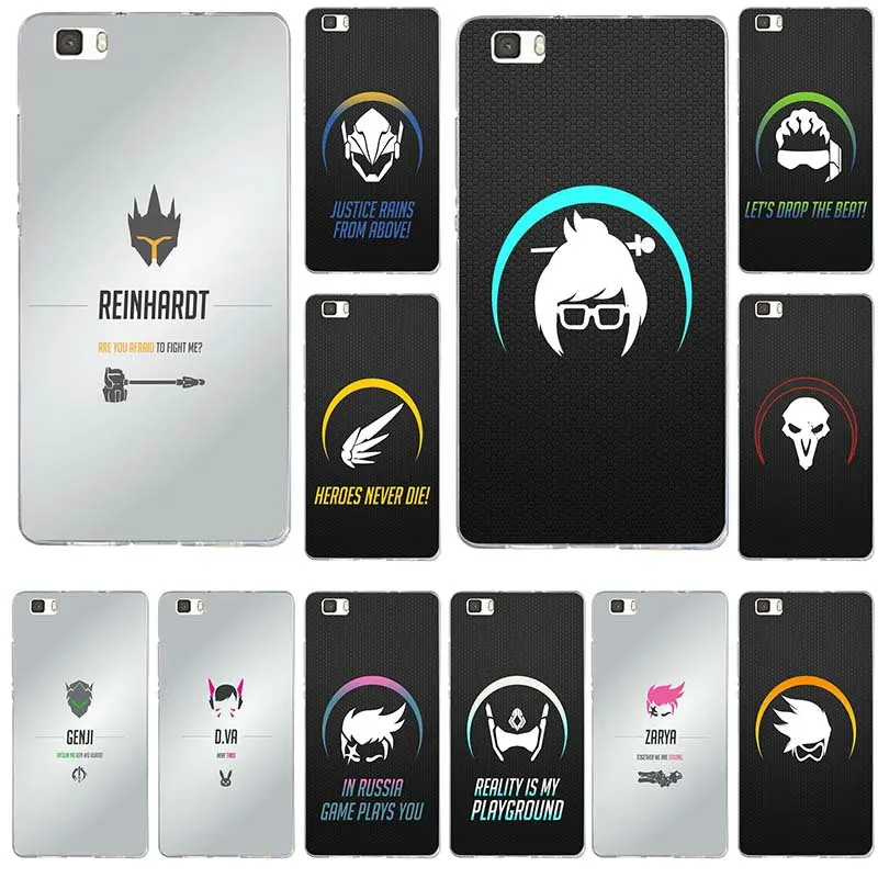Overwatchs герой OW Арт Мягкие ТПУ кремния телефон чехлы для huawei P8 P9 P10 Lite Коврики 10 Pro Y3 Y5