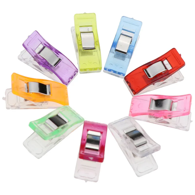 50PCS plastic clip 50 шт многоцветные пластиковые зажимы для стёганого одеяла Клевер чудо-зажим для лоскутного шитья поделки своими руками - Цвет: 50PCS plastic clip