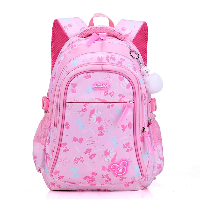 pink Класс 3-6, школьные сумки высокого качества с мультяшным бантом, рюкзак для девочек, школьный рюкзак для школы, рюкзаки для девочек - Цвет: pink