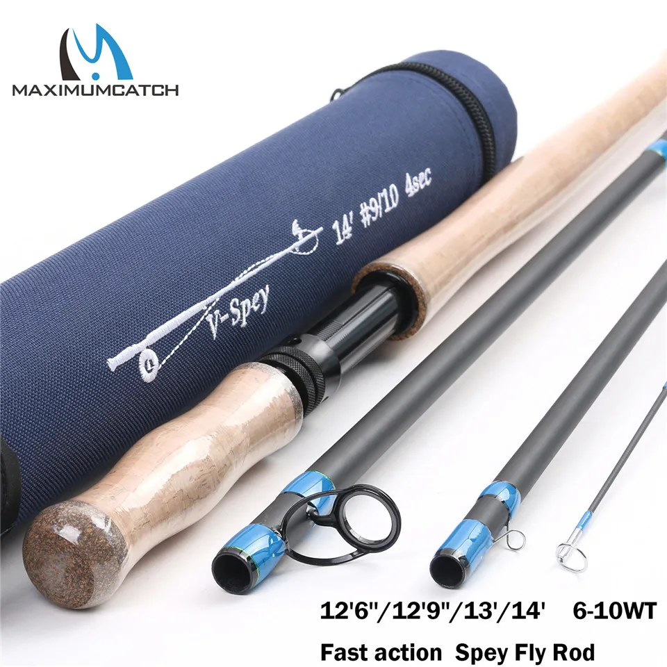 Maximumcatch 12ft6/12ft9/13ft/14ft Спей Fly род 6/7/8/9/10 WT 4/6 шт. покупать удочку быстрых действий с