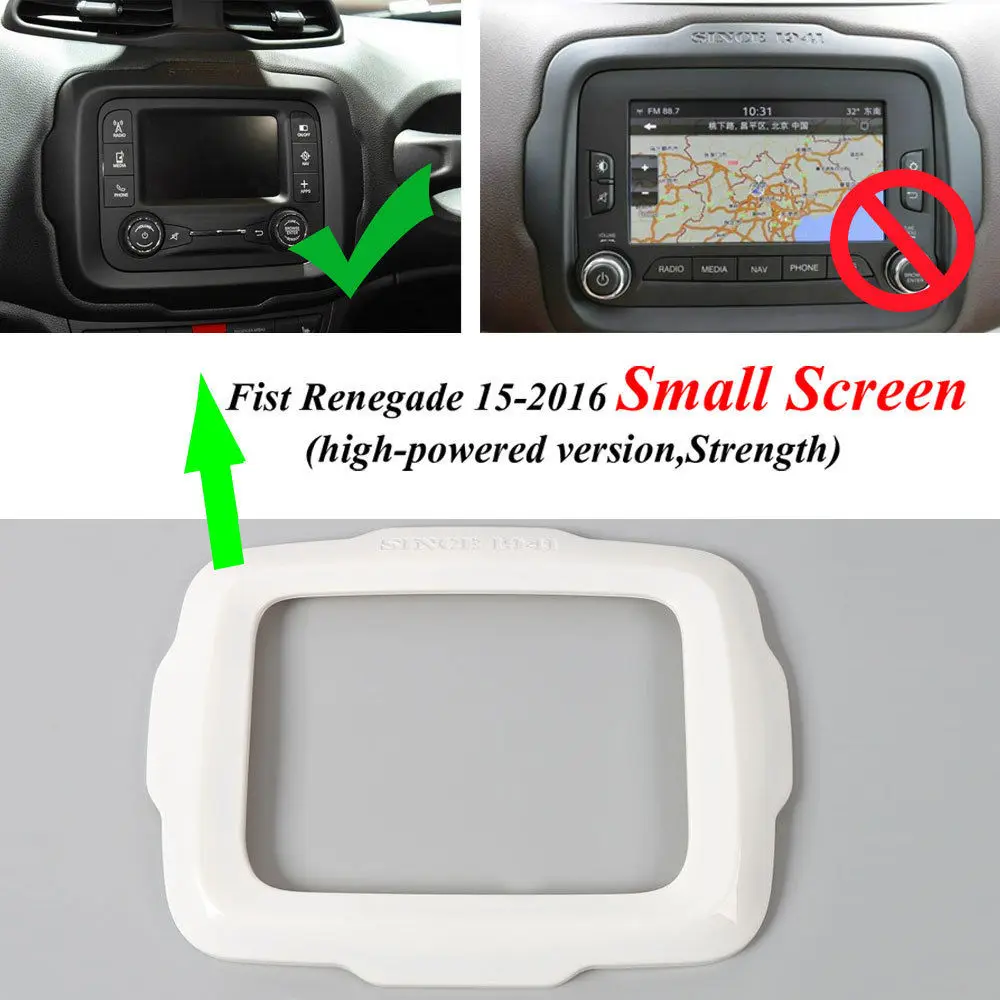 

BBQ@FUKA New 9 Color Available Interior Dashboard Navigation Frame Cover Trim ABS Fit For Jeep Renegade 2015-2016 Car-Styling