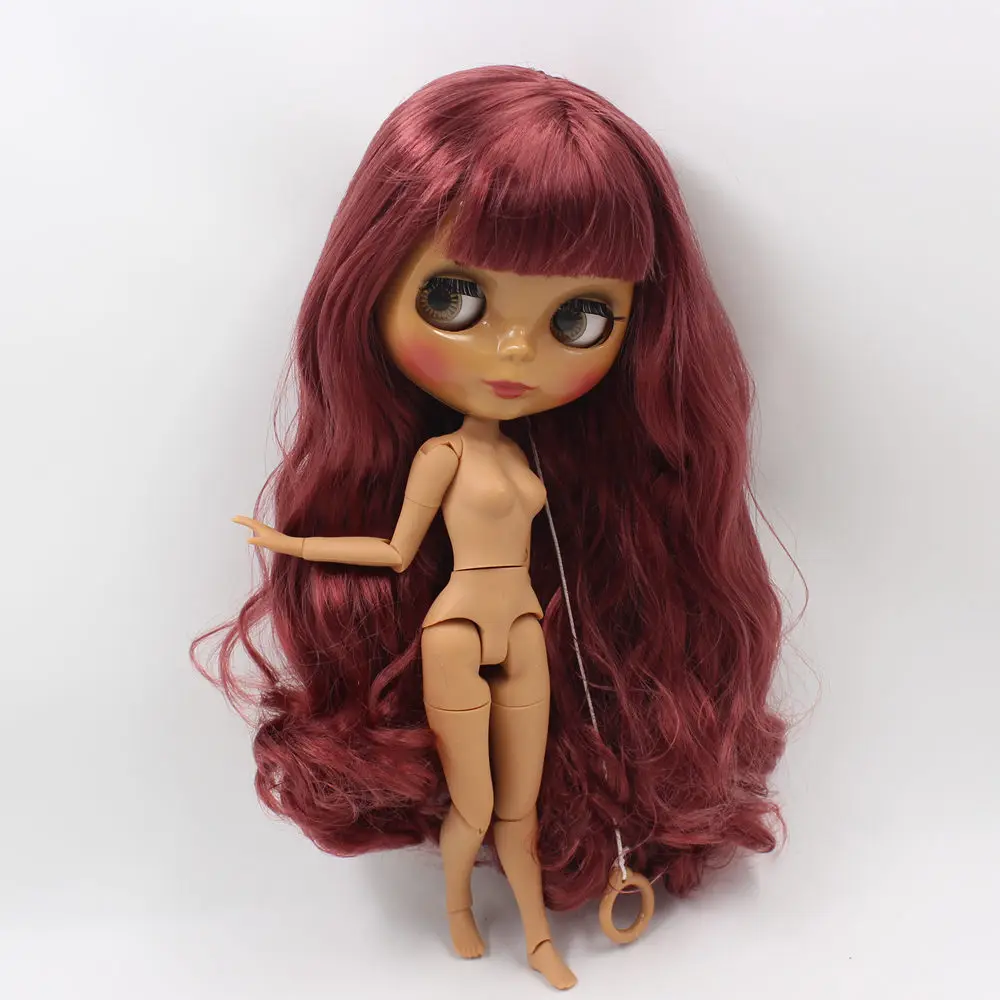 ICY DBS Blyth doll No.BL12532 Silky Wine Red hair JOINT body Chocolate skin Neo 1/6 BJD ob24 anime girl | Игрушки и хобби