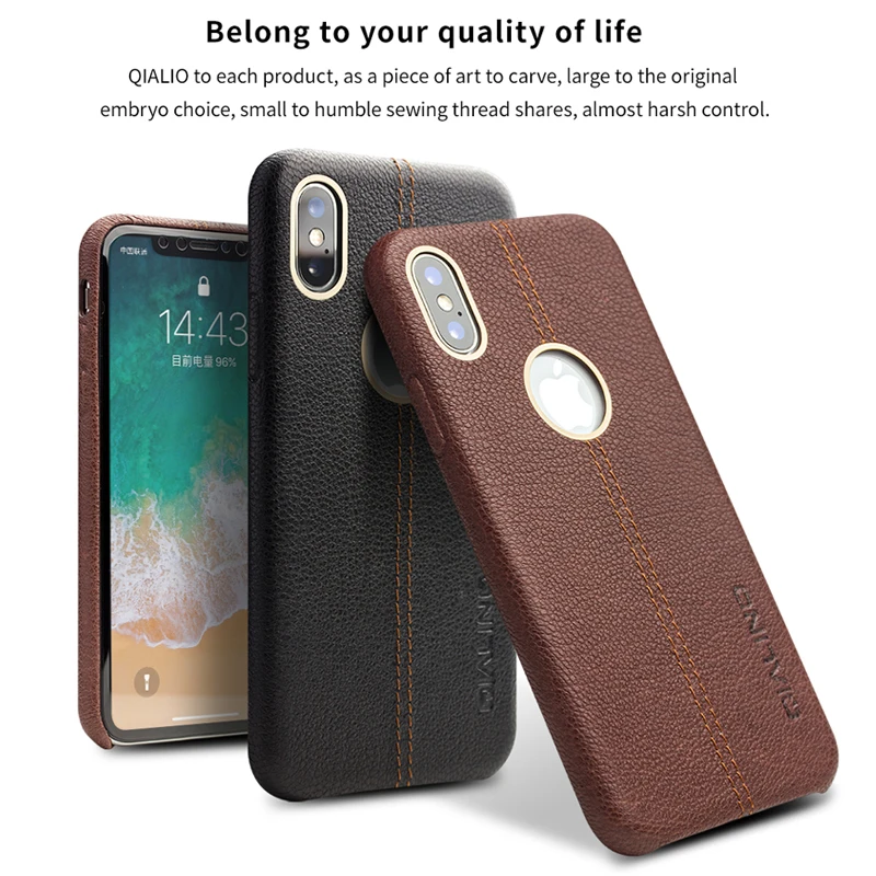 QIALINO из натуральной кожи защитный чехол для iPhone X / 10 роскошный модный