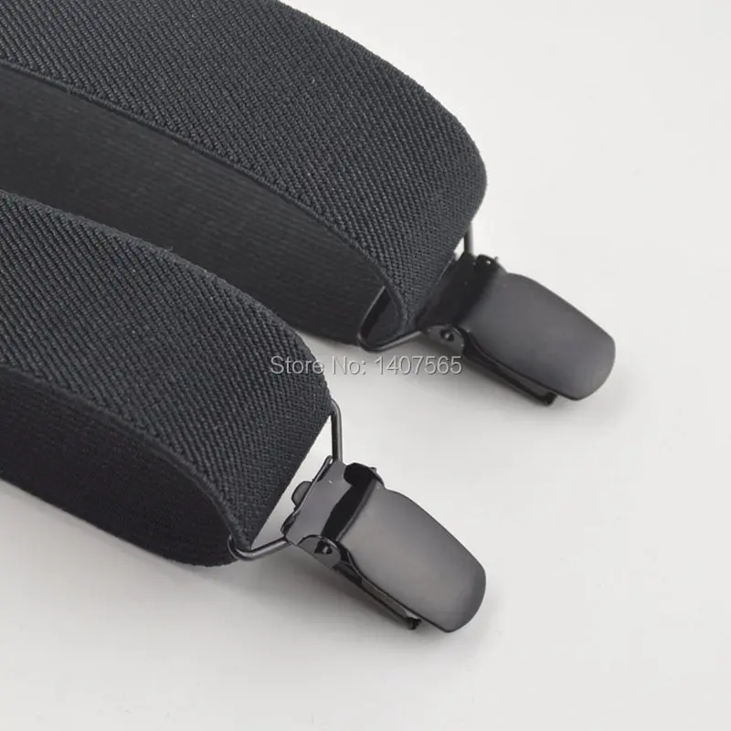 Модные черные подтяжки унисекс с 4 зажимами для женщин и мужчин раздельных брюк