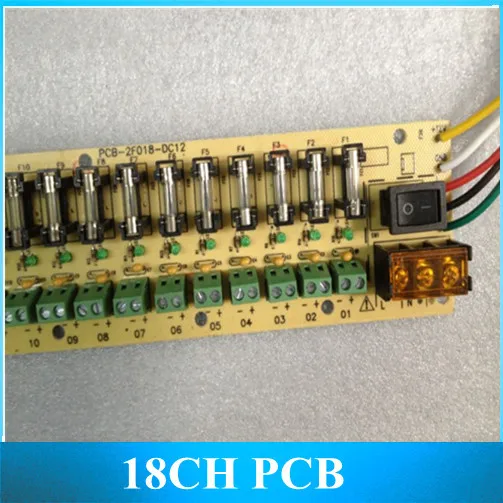 18 электрическая Проводная плата 18CH PCB терминал с предохранителем для 12В 15A 20A 30A