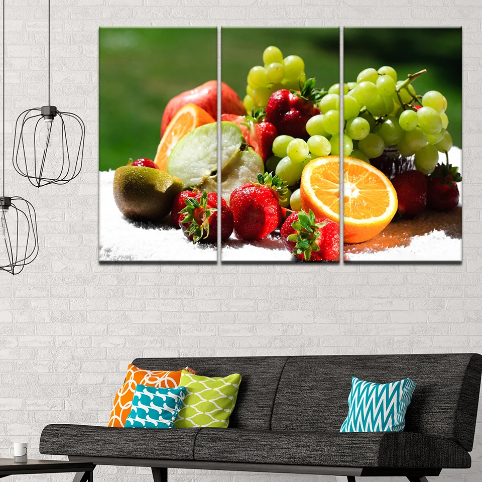 Модульная рамка 3 панели виноград фрукты современный принт холст живопись