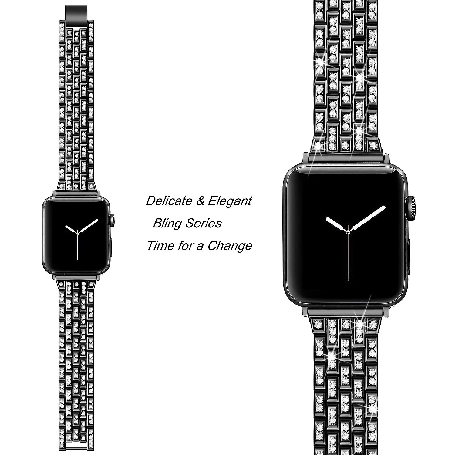 Бриллиантовый браслет ремешок для Apple Watch Band 42 мм 38 мм Женский браслет из нержавеющей стали для Apple Watch 40 мм 44 мм Серия 1 2 3 4 5
