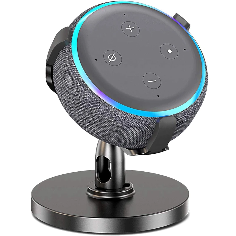Black Настольный держатель для Echo Dot 3-го поколения, регулируемая подставка на 360 ° кронштейн для умного домашний динамик, улучшенная видимость звука - Цвет: Black