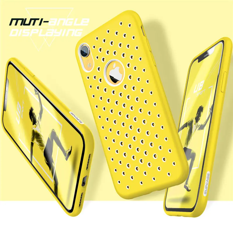 supcase for iphone xr case 6 1 inch ub sport liquid silicone rubber pc premium hybrid case hole pattern with heat dissipation free global shipping