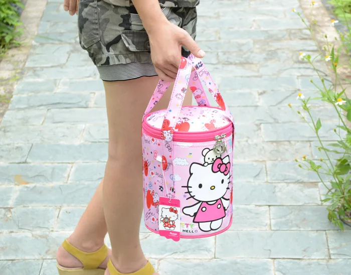 Розовые коробки для хранения еды для пикника hello kitty Девушки Женщины Портативный из парусины шнурок