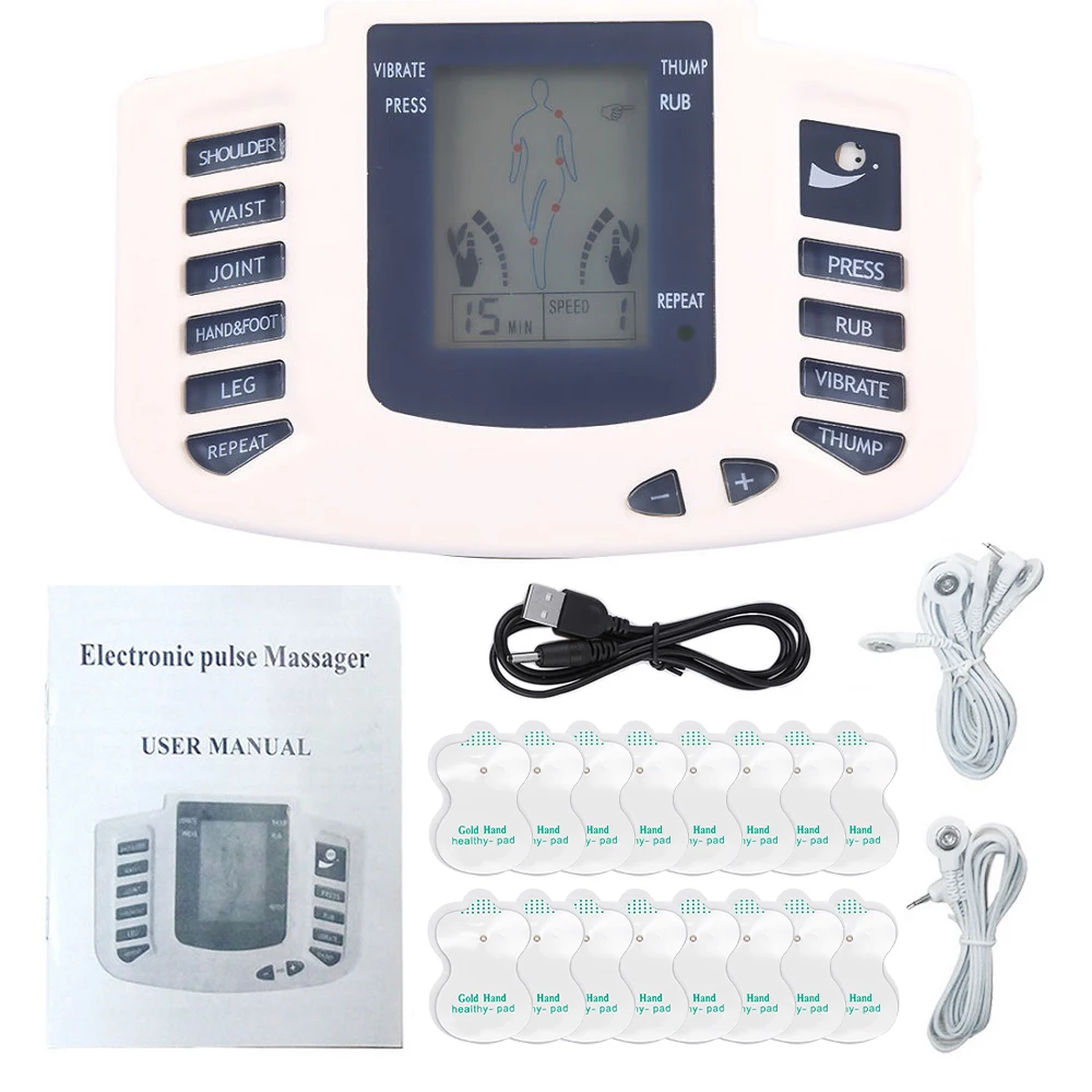 1 Kit Tens блок Tens массажер электрическая стимуляция мышц терапия комплект - Цвет: 1 Kit