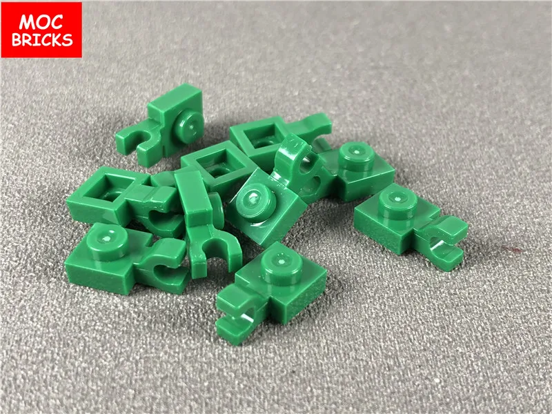 100 шт./лот MOC кирпичи пластины модифицированные 1x1 с зажимом горизонтальный