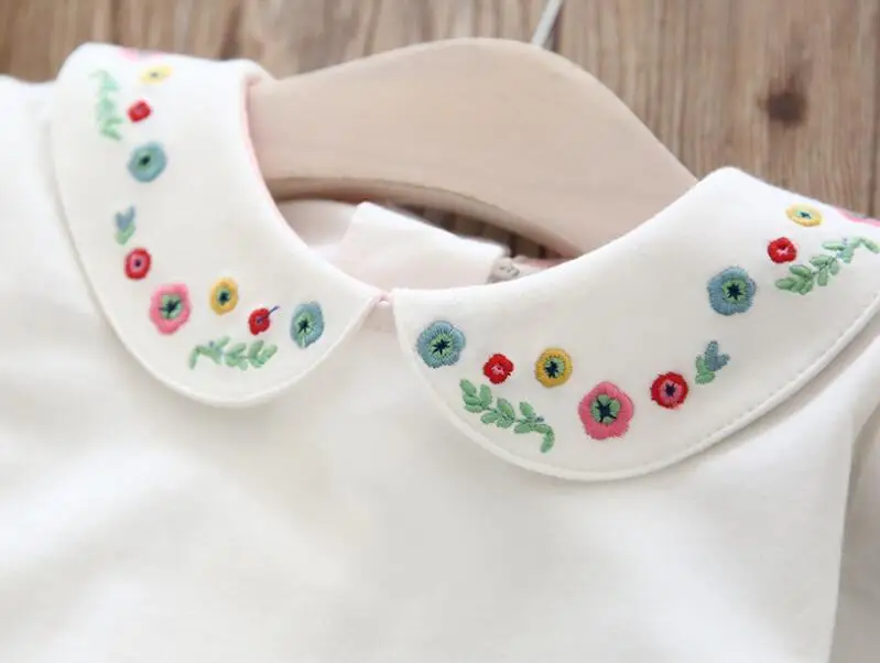 3 design kids shirts Осенне-зимняя блузка с вышивкой для девочек; футболка; Детские рубашки; рубашка с длинными рукавами для малышей; футболка для девочек; топы; детская одежда; JW4192 - Цвет: 3 design kids shirts