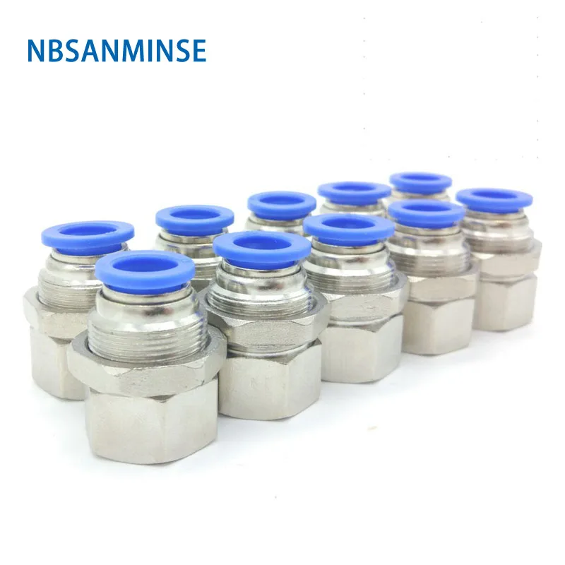 NBSANMINSE 10 шт./лот PMF перегородка Женская прямая трубка пластиковый фитинг 1/8 1/4 3/8 1/2