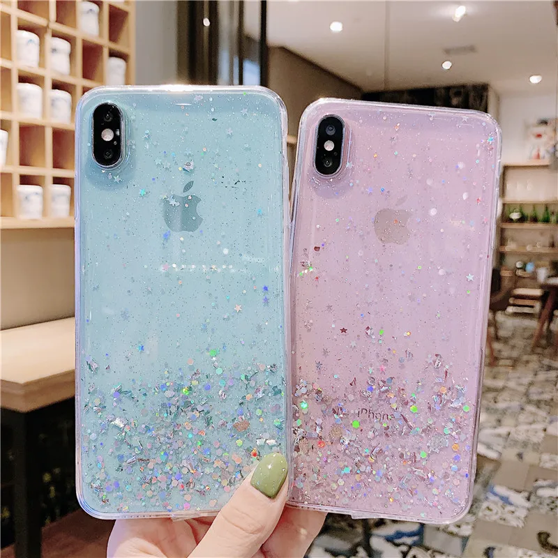 FLYKYLIN чехол с блестками для iphone 6 S 7 8 Plus чехлы XS Max XR X задняя крышка серебряная