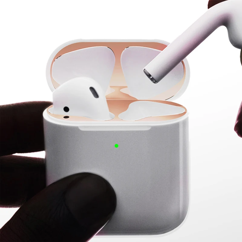 Металлическая пленка наклейка для Airpods 2 защитный чехол покрытие защита от пыли Air