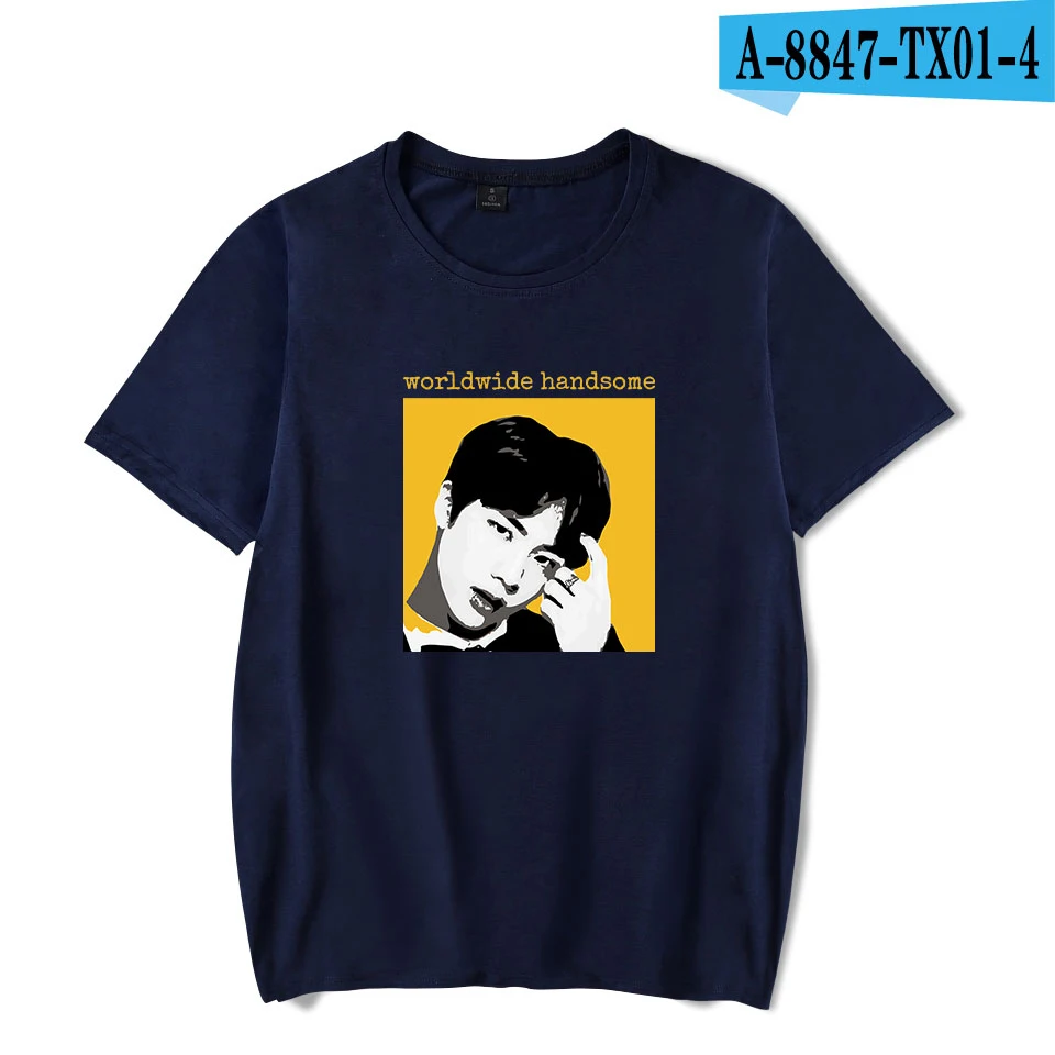 navy blue Kpop летние футболки женские футболки высокого качества хип хоп короткий рукав повседневные топы Футболка К-поп - Цвет: navy blue