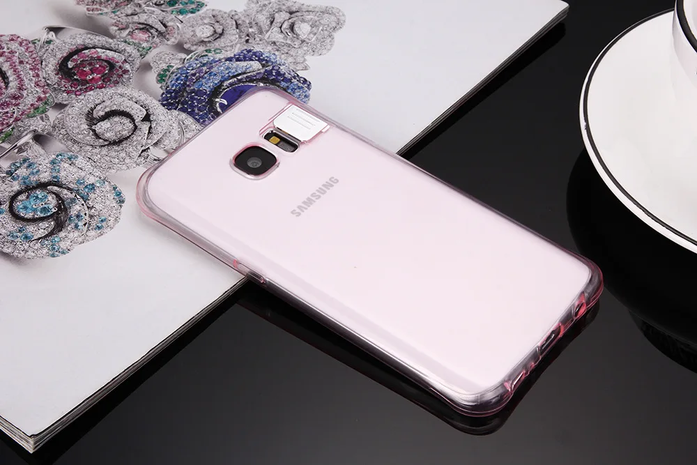 Роскошные светодиодный вспышка светильник чехол для телефона для samsung Galaxy S8 PlusS6 S7edge Note5 A3 A5 A7 J3 J5 J7 Prime светящийся Блестящий Прозрачный чехол