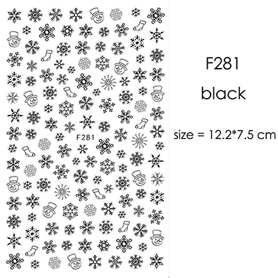 F281 black Наклейки для ногтей на Хэллоуин, самоклеющиеся наклейки для ногтей серии s F, самоклеящиеся наклейки для ногтей, дизайн для маникюра, NBF - Цвет: F281 black