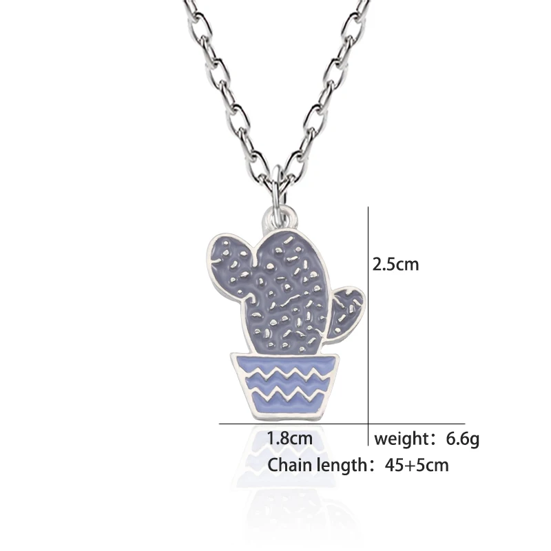 

The Cactus Pendant Necklace Simple Style Plant Cactus Necklace For Women Girl Kids Fashion Jewelry Accessories Drop Shipping