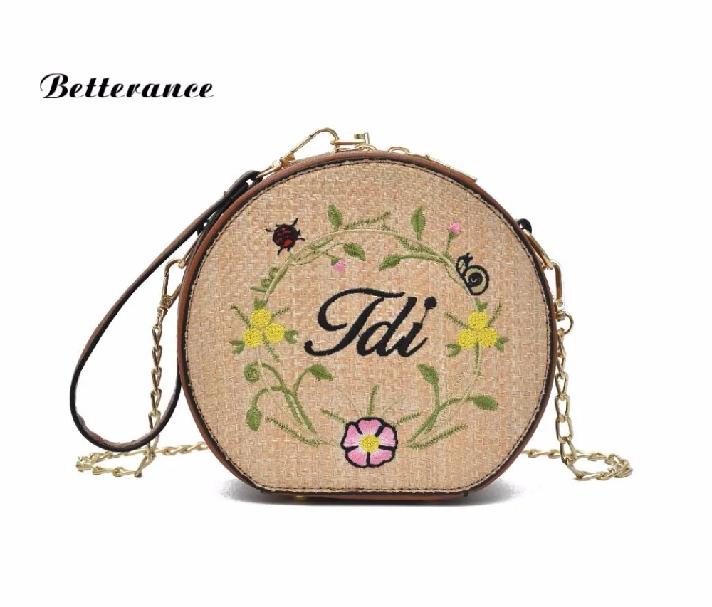 2018 круглые соломенные сумки женская летняя сумка тканая пляжная через плечо