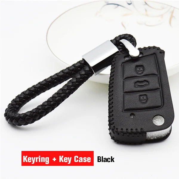 Black Key автомобилей чехол для сиденья IBIZA Леон FR Altea ateca Leon Cupra 5f Mk3 натуральная кожа брелок Shell аксессуары держатель для ключей - Название цвета: Black