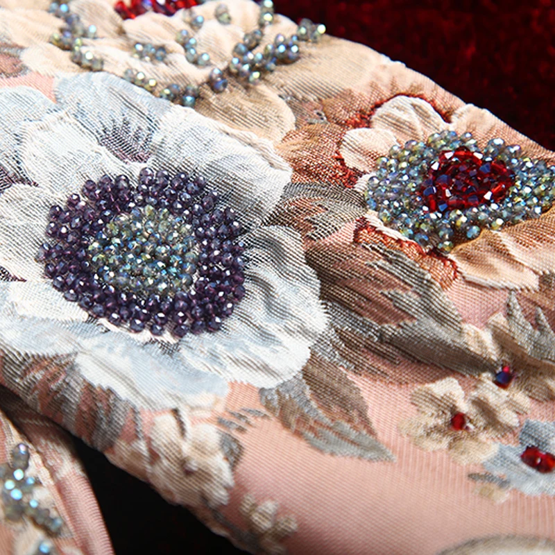 Red RoosaRosee, подиум, модный дизайн, женское роскошное пальто, цветочный принт, Mamual, бисер, бриллиант, Элегантная короткая куртка, верхняя одежда
